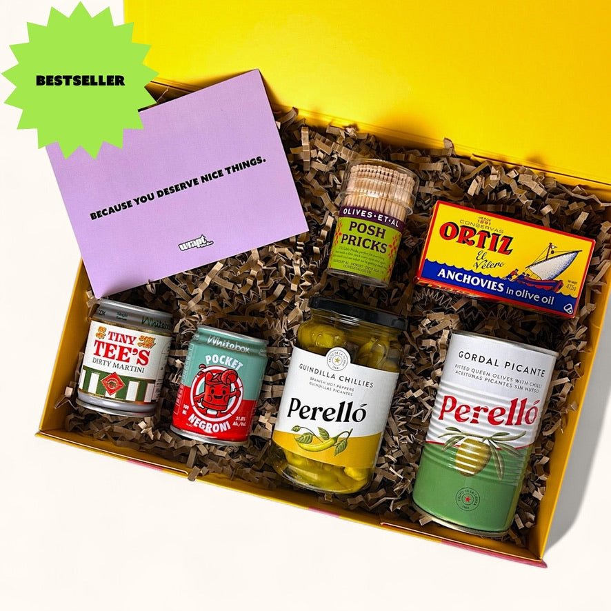 Ready to go gift box with tapas snack and cocktails
