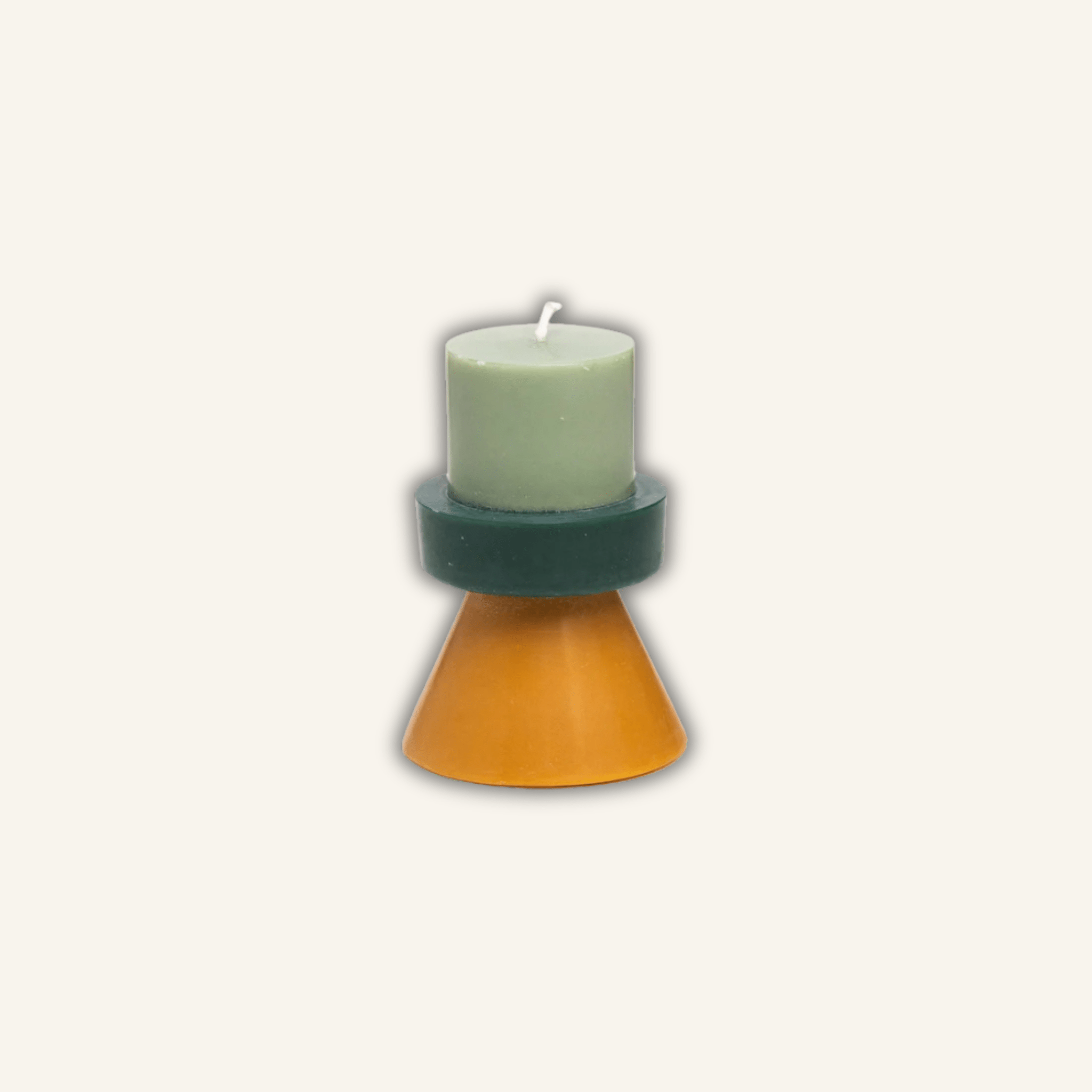 YOD&CO stack candle in warm tones – included in Table Manners Yellow dining gift box