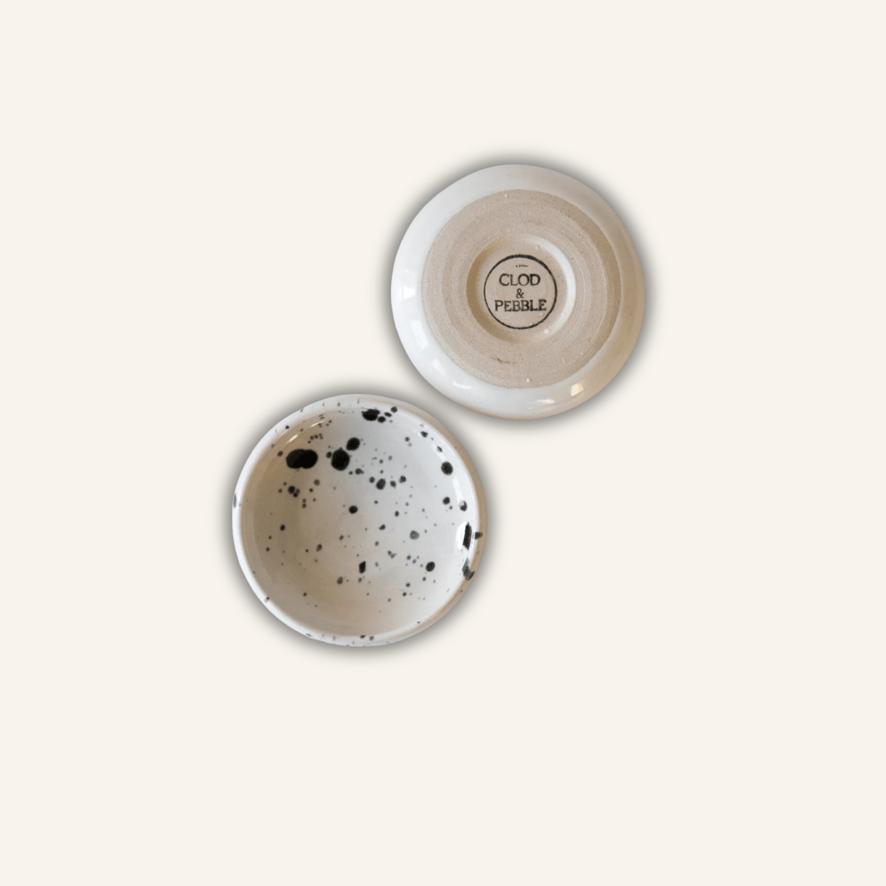Clod & Pebble speckled pinch pot – handcrafted ceramic in the Table Manners Wrapt gift set