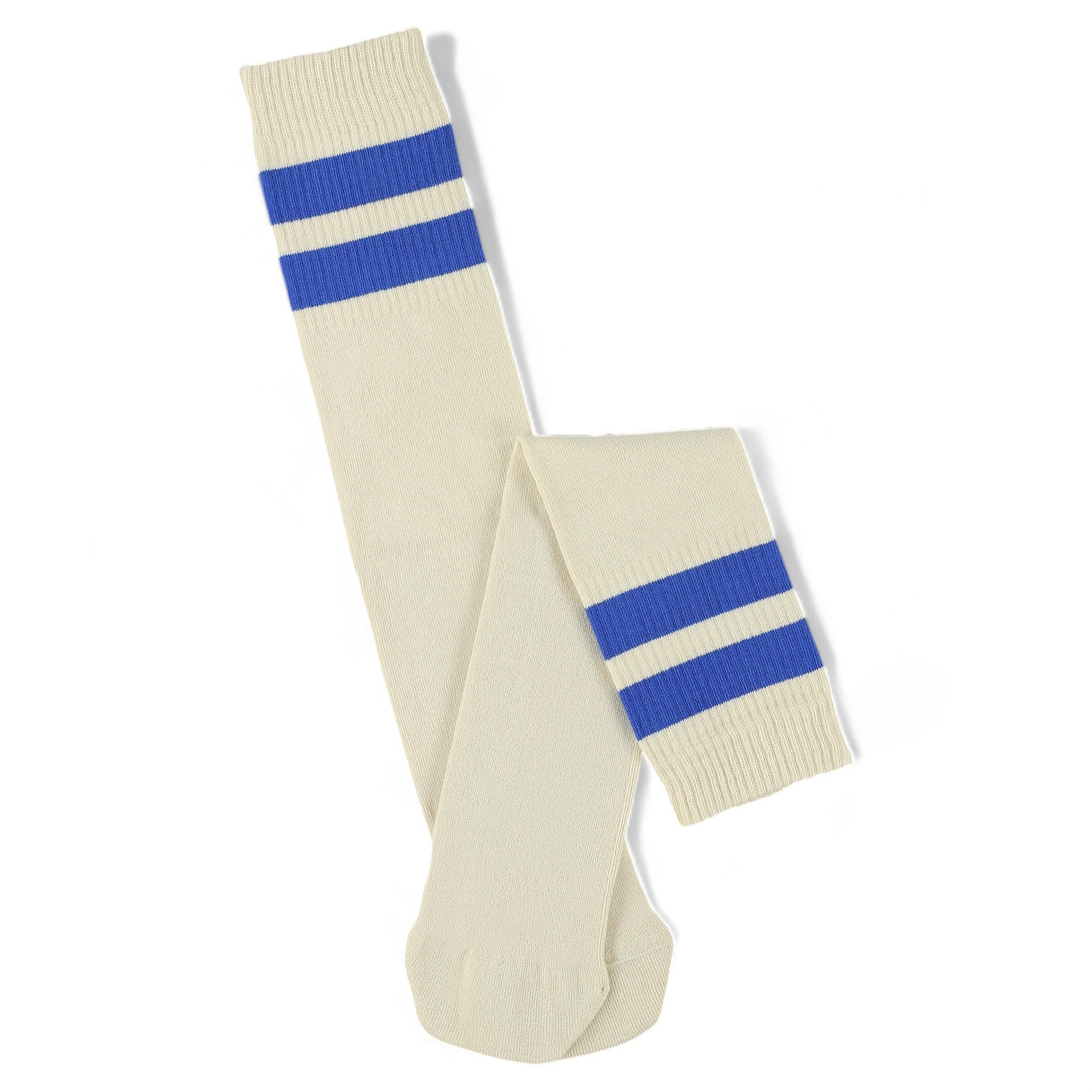 Unisex Tube Socks - Ecru / Bright Blu