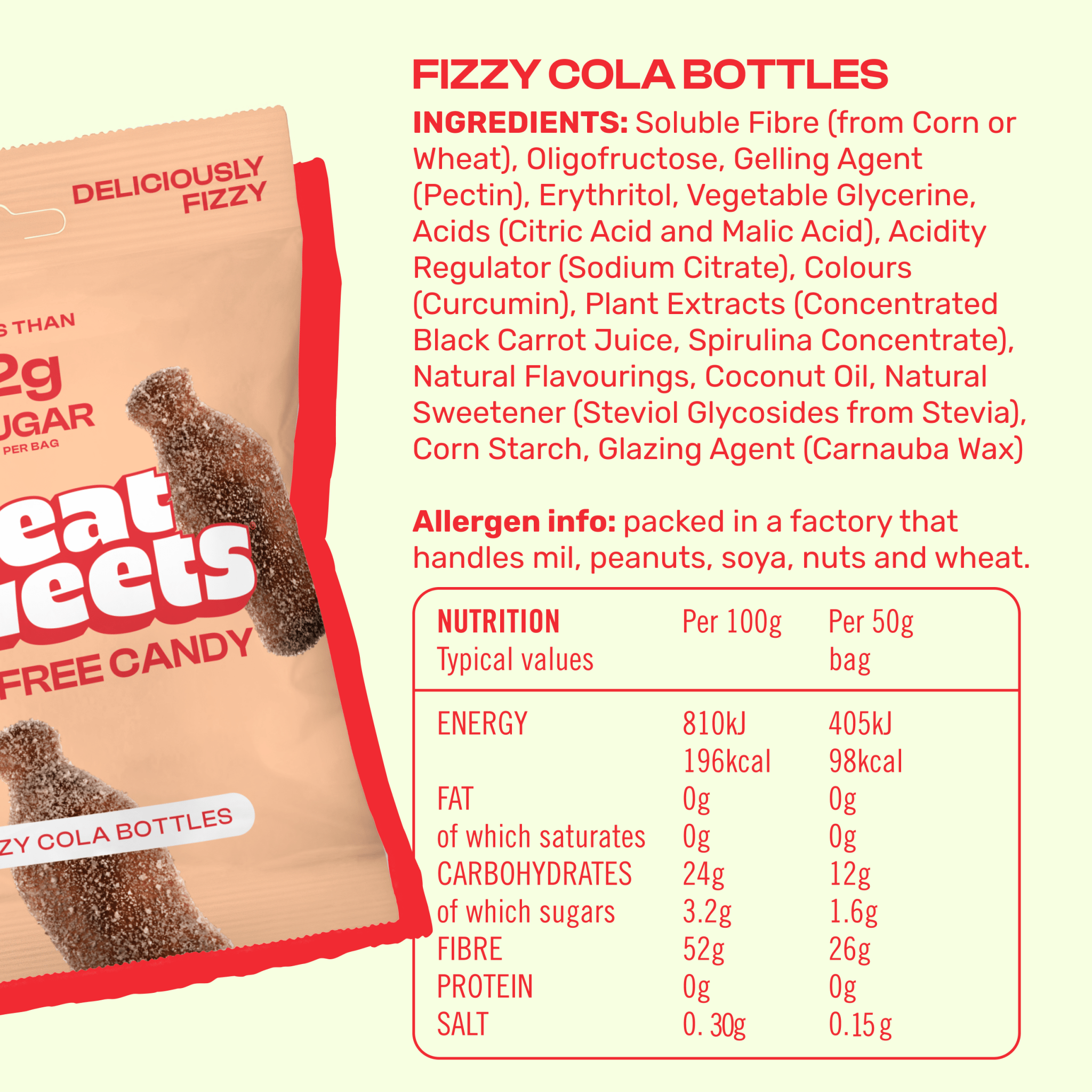 NeatSweets Fizzy Cola Bottles 50g