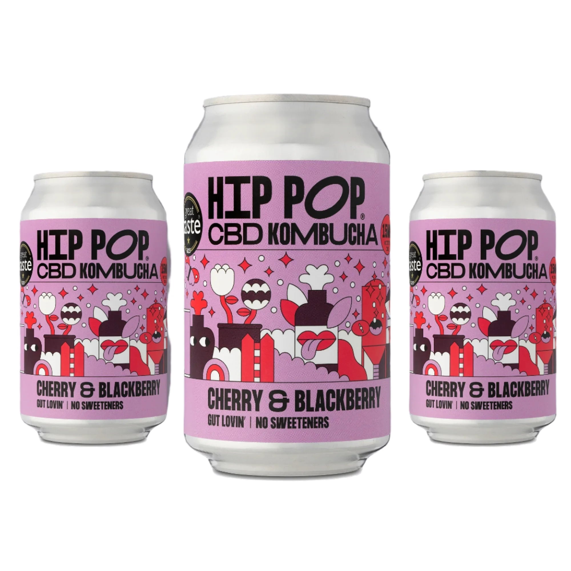 Hip Pop CBD Kombucha - Cherry & Blackberry