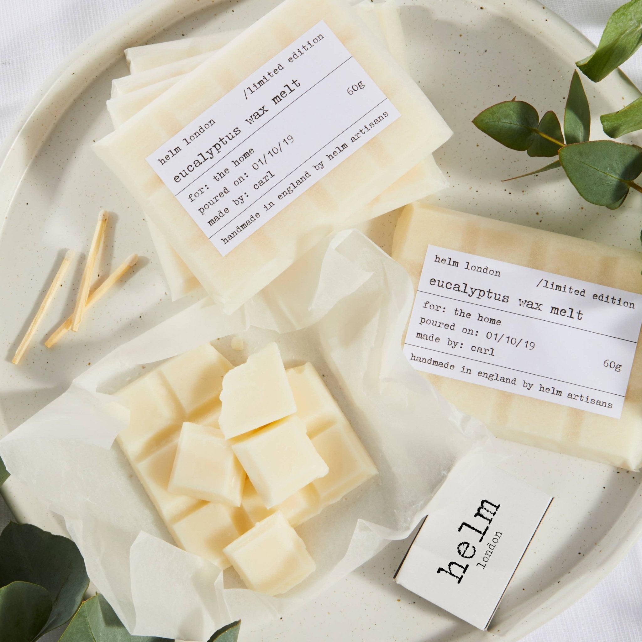 Peony & Blush Suede Wax Melt 60g by Helm London
