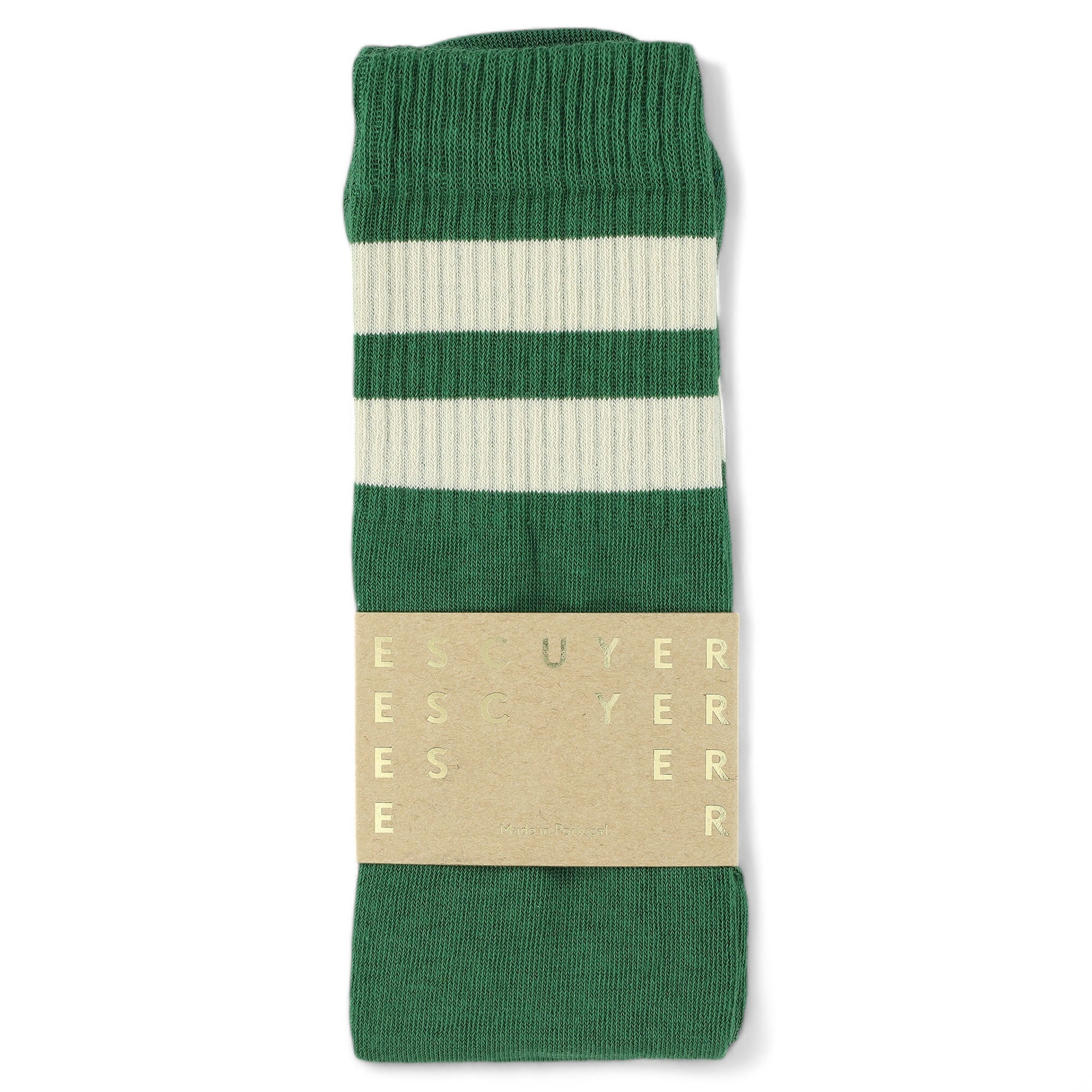 Unisex Tube Socks - Green / Ecru