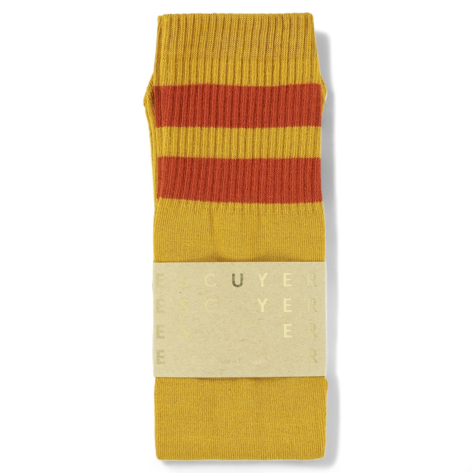 Unisex Tube Socks - Mustard / Orange