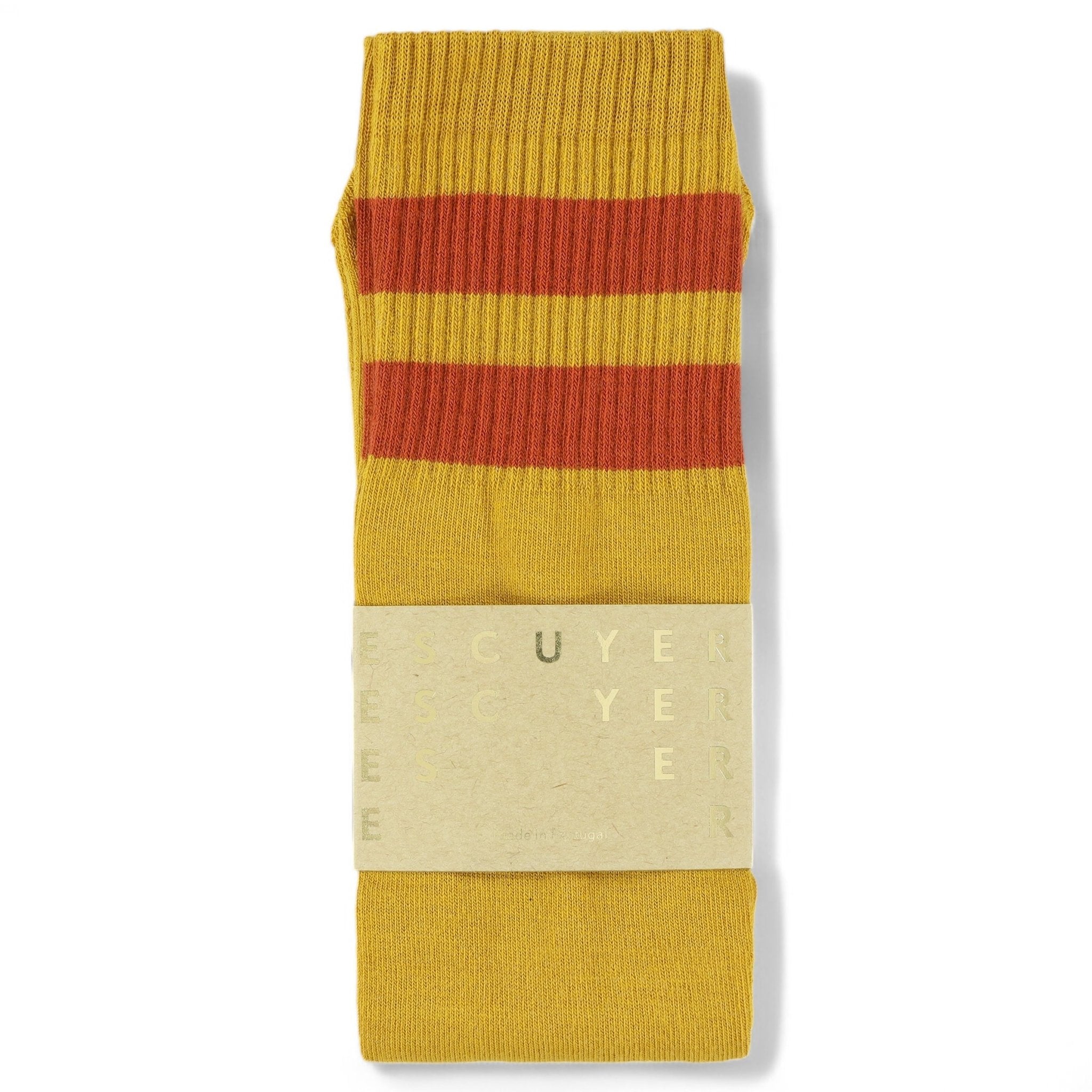 Unisex Tube Socks - Mustard / Orange