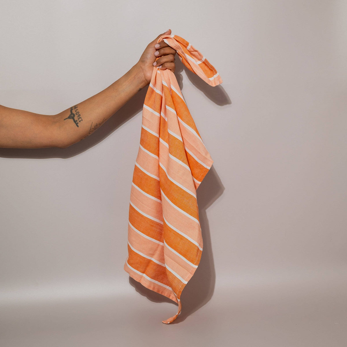 Orange and White Tea Towel