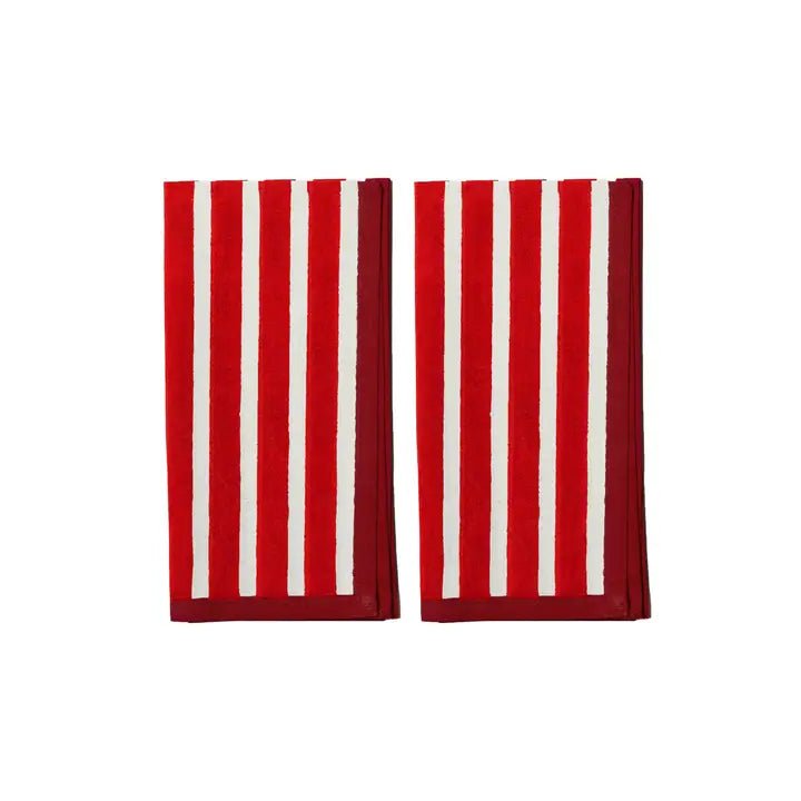 Block Stripe Napkins - Red & White