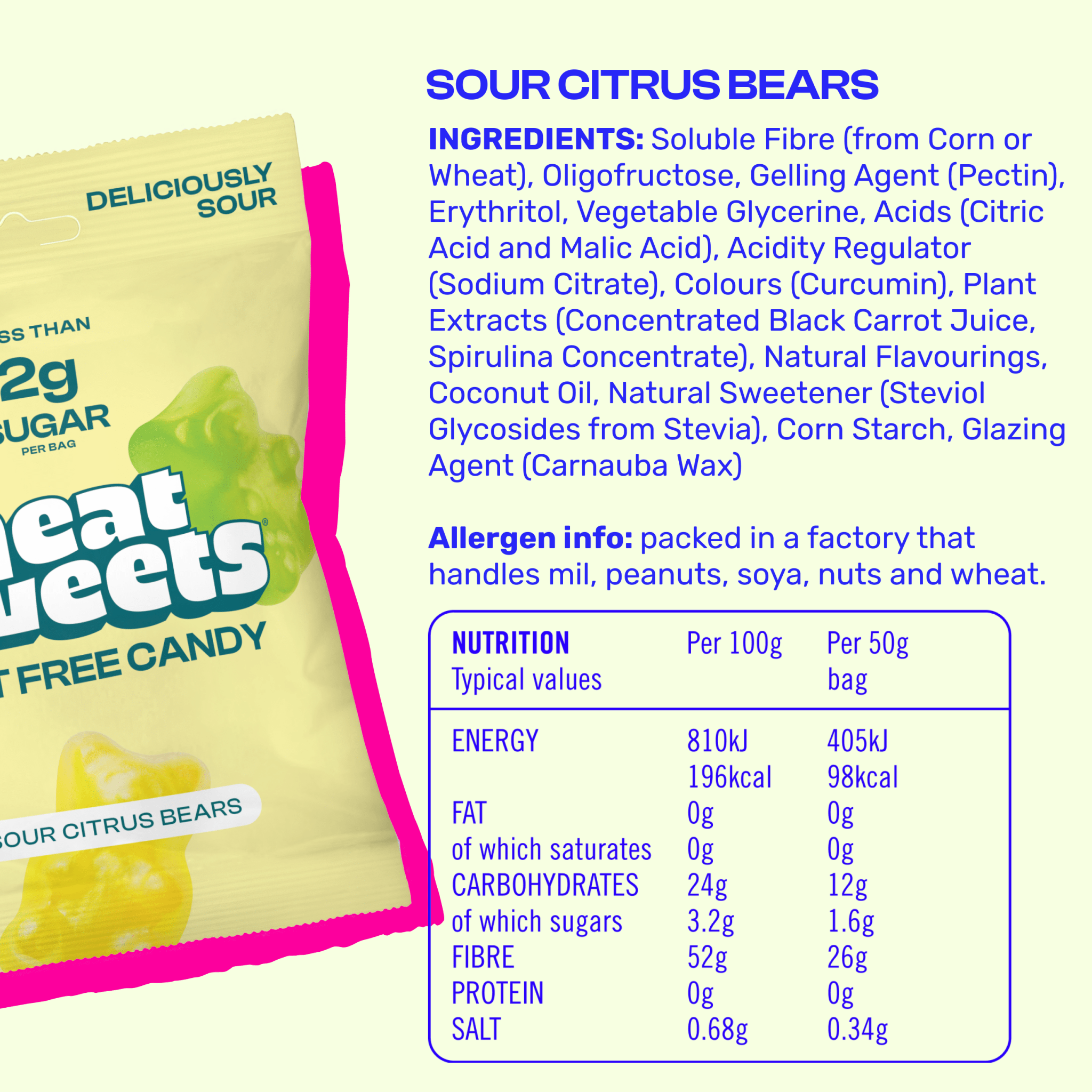 NeatSweets Sour Citrus Bears 50g