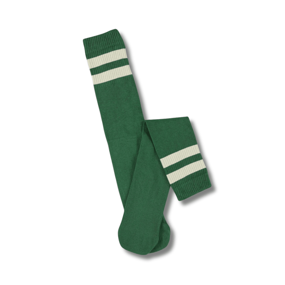 Unisex Tube Socks in Green & Ecru
