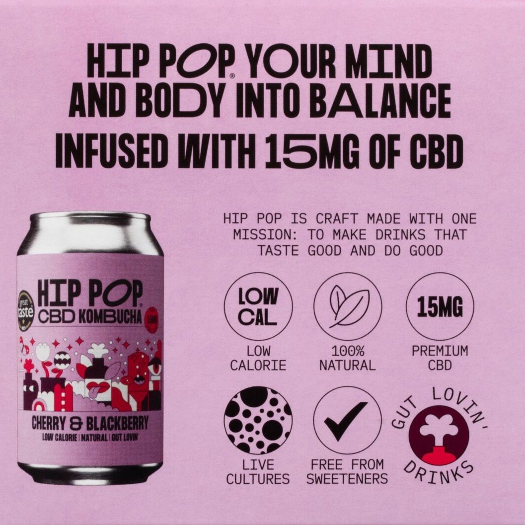 Hip Pop CBD Kombucha - Cherry & Blackberry