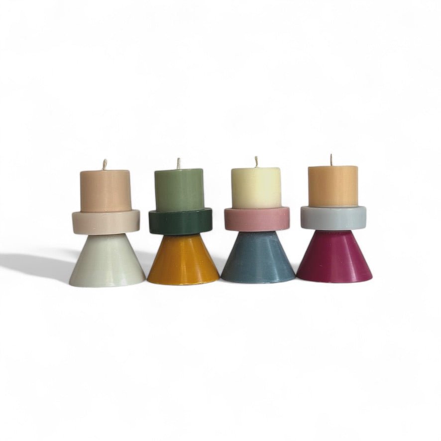 Mini Stack Candle - Peach Lilac Ruby