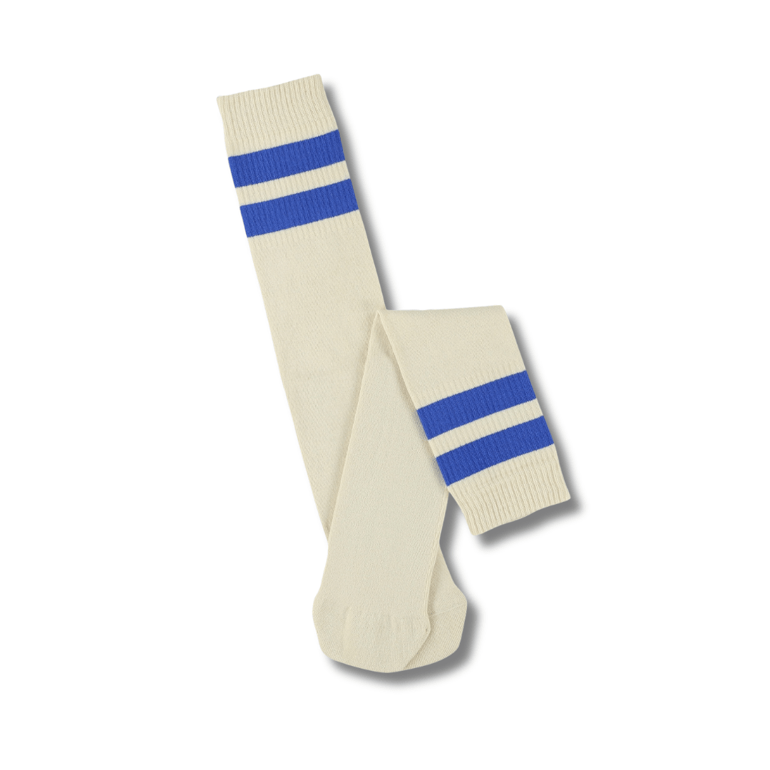 Unisex Tube Socks in Ecru & Bright Blue