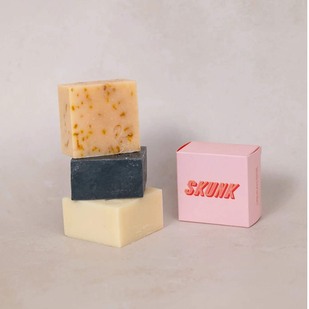 Stacked bars of skunk soap
