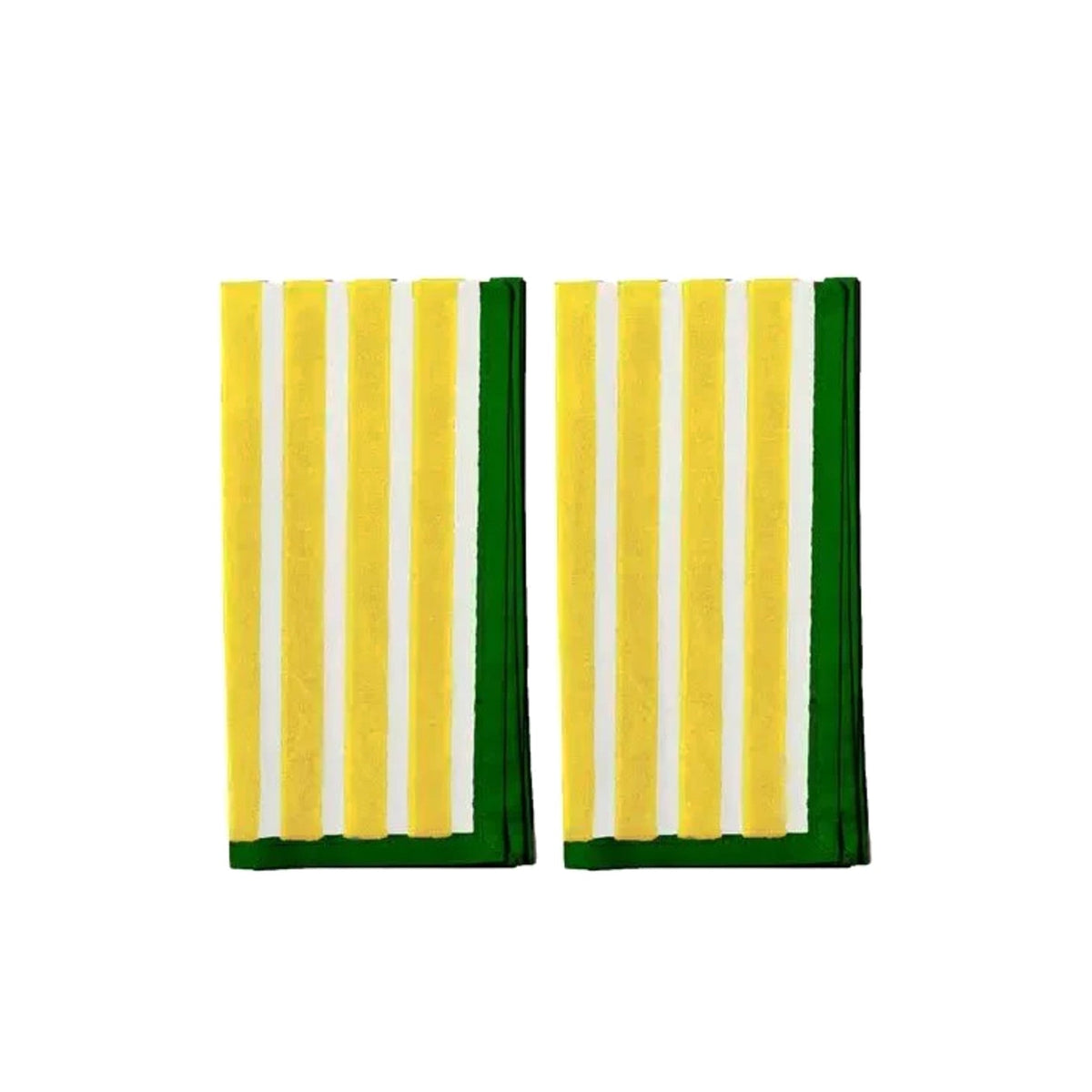 Block Stripe Napkins - Lemon & White