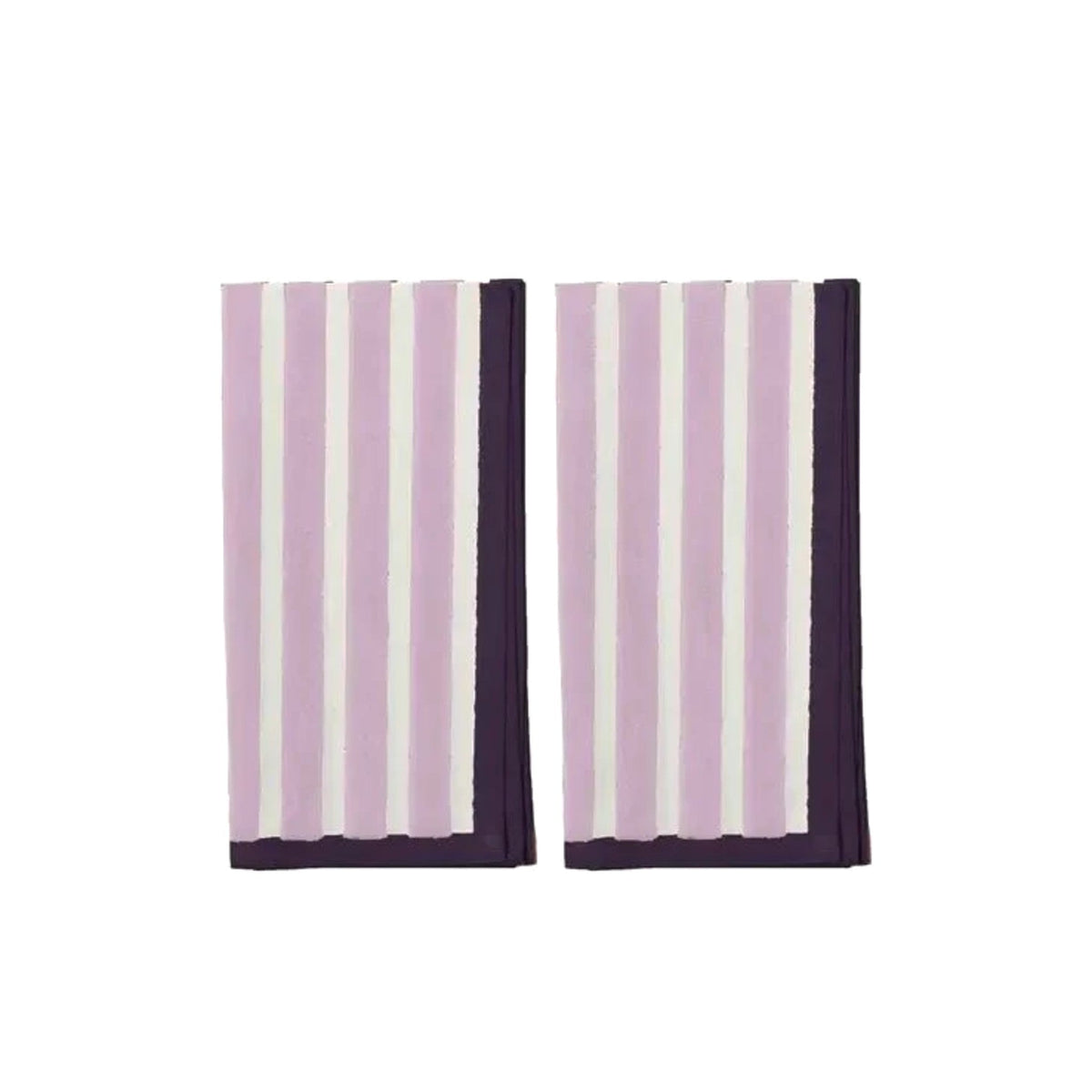 Block Stripe Napkins - Mauve & White