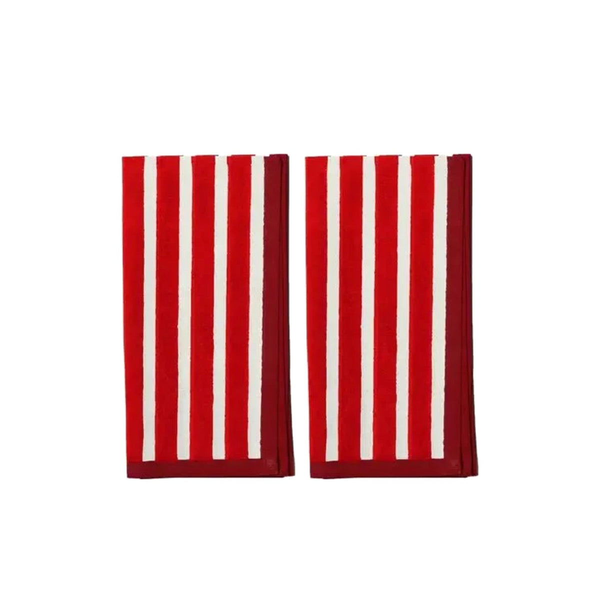 Block Stripe Napkins - Red & White