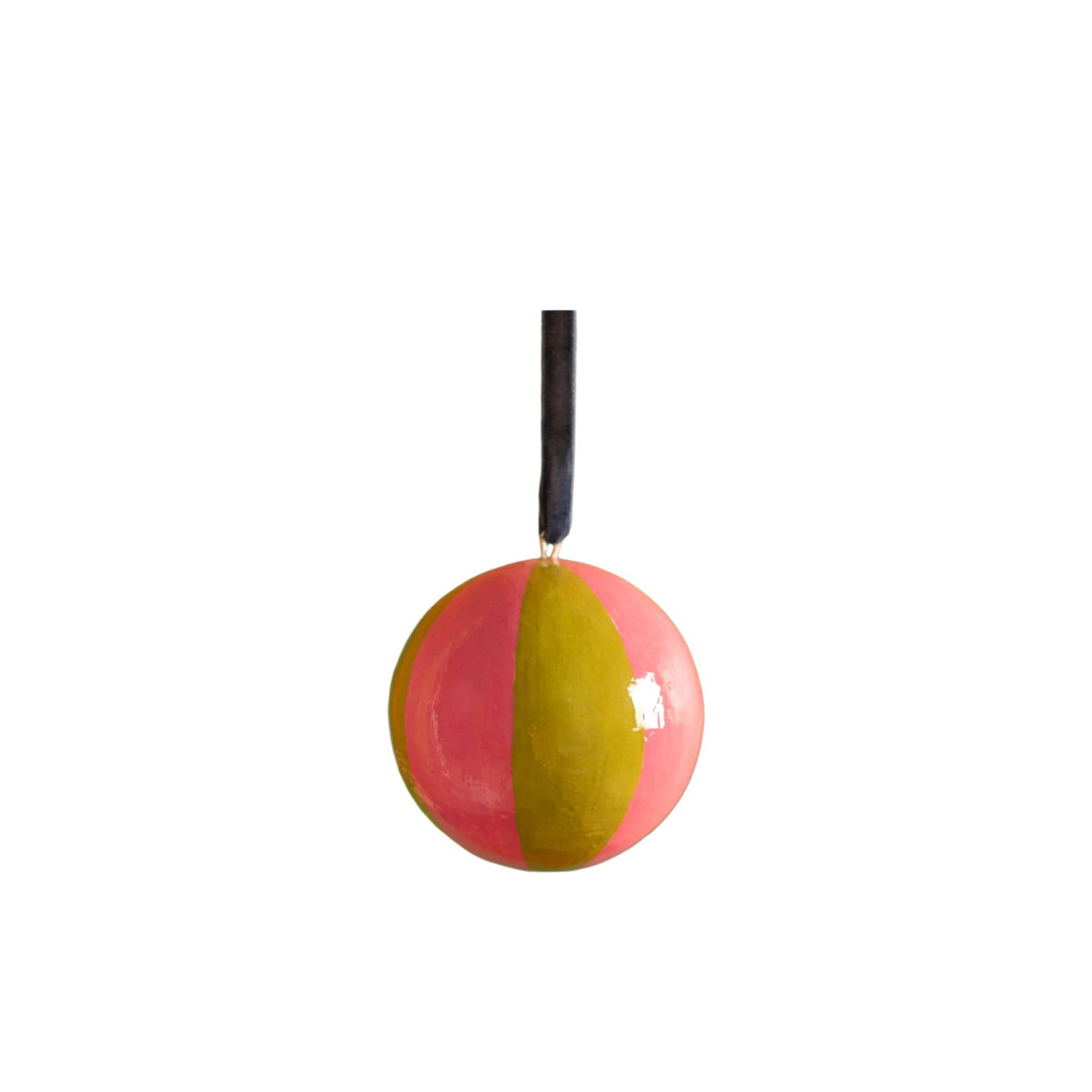 Ian Snow Bauble - Pink & Olive Beachball