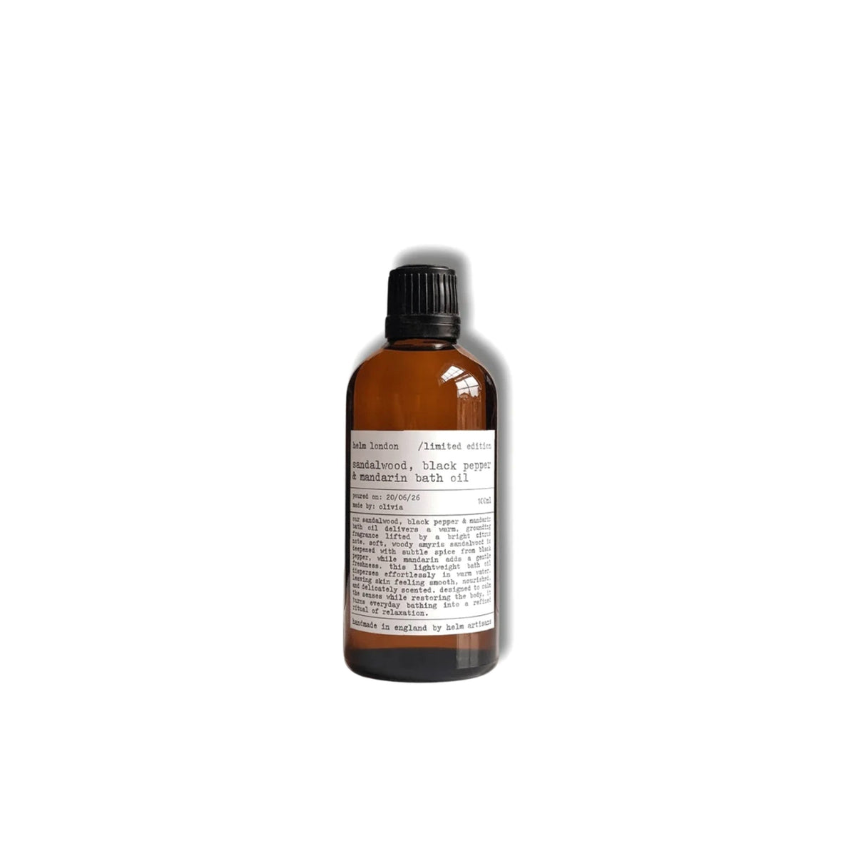 Sandalwood, Black Pepper & Mandarin Bath Oil 100ml by Helm London